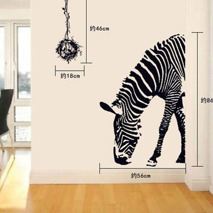 Zebra Muursticker Adesivo De Parede DIY Wall Stickers Abstract Art Black Decor Animal Stickers Decoration Maison