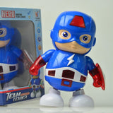 New LED Light Music Dancing spiderman Electric Robot Toy Children Iron Man Bumblebee Electronique for Boy Kid birthday gift