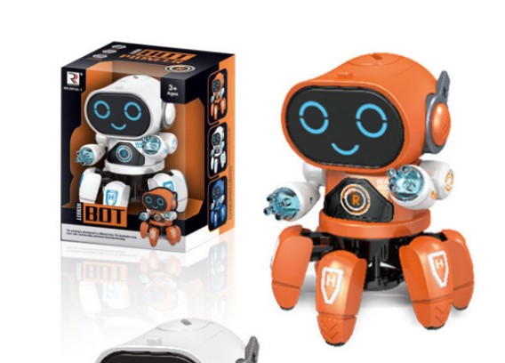 New LED Light Music Dancing spiderman Electric Robot Toy Children Iron Man Bumblebee Electronique for Boy Kid birthday gift