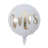 3pcs 18inch Round White Gold Glitter Print Mr&Mrs LOVE Foil Balloons Bride Mariage Wedding Decor Valentine's Day Event  Supplies
