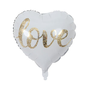 3pcs 18inch Round White Gold Glitter Print Mr&Mrs LOVE Foil Balloons Bride Mariage Wedding Decor Valentine's Day Event  Supplies
