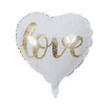 3pcs 18inch Round White Gold Glitter Print Mr&Mrs LOVE Foil Balloons Bride Mariage Wedding Decor Valentine's Day Event  Supplies