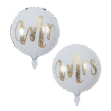 3pcs 18inch Round White Gold Glitter Print Mr&Mrs LOVE Foil Balloons Bride Mariage Wedding Decor Valentine's Day Event  Supplies