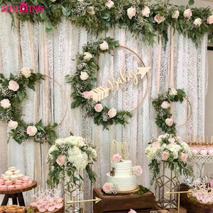 10-40cm Baby Shower Flowers Hoop Garland Wreath Artificial Gold Metal Ring Decoration Mariage Engagement Wedding Decorations