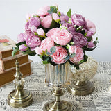 Beautiful Rose Peony Artificial Silk Flowers small bouquet flores home party spring wedding decoration mariage fake Flower