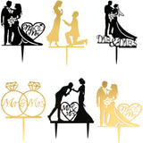 Cakelove 1Pcs Wedding Cake Topper Bride Groom Mr Mrs Acrylic Black Gold Cake Toppers Wedding Decoration Mariage Party Supplies