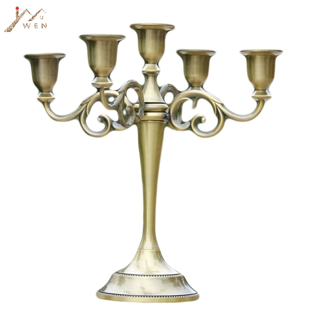 Silver/Gold/Bronze/Black 3-Arms Metal Pillar Candle Holders Candlestick Wedding Decoration Stand Mariage Home Decor Candelabra