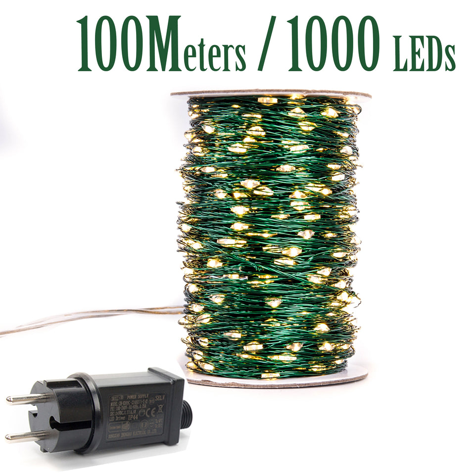 Fairy Lights LED string Lights Bulb 50M 100M Plug In Copper for Wedding  Mariage outdoor Curtain Christmas Garland Decoration