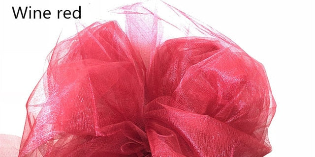 48CMx5M Tulle Roll Crystal Fabric Organza Tulle Roll Spool Wedding Decoration Birthday Party Kids Baby Shower Decoration Mariage