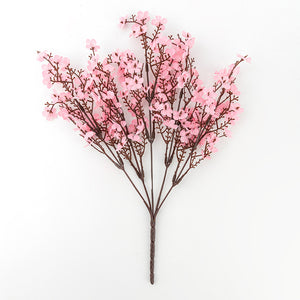 Silk Gypsophila Artificial Flowers for Decoration Home Plastic Stem Bride Wedding Bouquet Mariage Cherry Blossom Fake Flower DIY