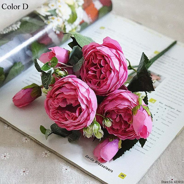 2019 Beautiful Rose Peony Artificial Silk Flowers small bouquet flores home party spring wedding decoration mariage fake Flower