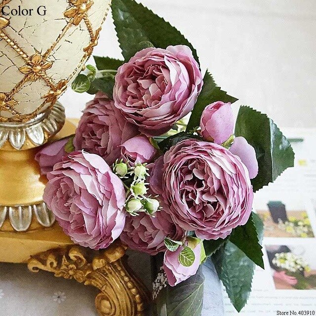 2019 Beautiful Rose Peony Artificial Silk Flowers small bouquet flores home party spring wedding decoration mariage fake Flower