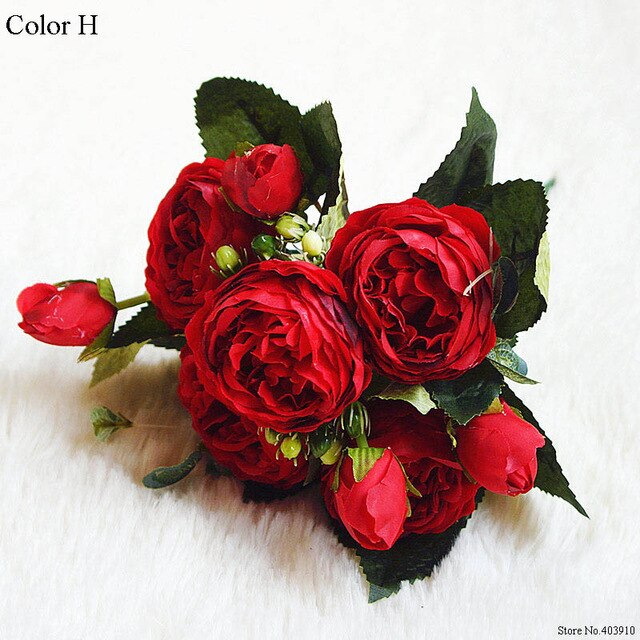 2019 Beautiful Rose Peony Artificial Silk Flowers small bouquet flores home party spring wedding decoration mariage fake Flower