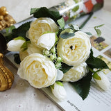 Beautiful Rose Peony Artificial Silk Flowers small bouquet flores home party spring wedding decoration mariage fake Flower