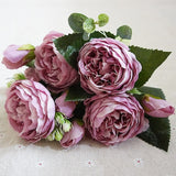 Beautiful Rose Peony Artificial Silk Flowers small bouquet flores home party spring wedding decoration mariage fake Flower