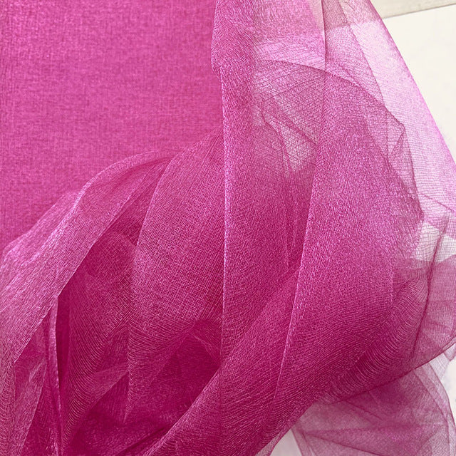 48cmx5m Mariage Crystal Yarn Tulle Roll Sheer Wedding Backdrop Decoration Organza Fabric Chair Sash Table Skirt DIY Supplies