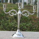 Silver/Gold/Bronze/Black 3-Arms Metal Pillar Candle Holders Candlestick Wedding Decoration Stand Mariage Home Decor Candelabra