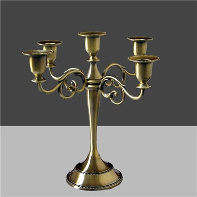 Silver/Gold/Bronze/Black 3-Arms Metal Pillar Candle Holders Candlestick Wedding Decoration Stand Mariage Home Decor Candelabra