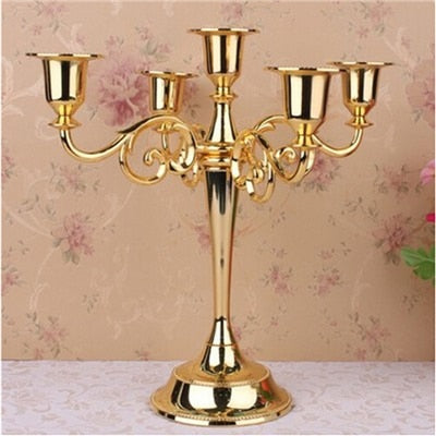 Silver/Gold/Bronze/Black 3-Arms Metal Pillar Candle Holders Candlestick Wedding Decoration Stand Mariage Home Decor Candelabra