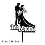 Cakelove 1Pcs Wedding Cake Topper Bride Groom Mr Mrs Acrylic Black Gold Cake Toppers Wedding Decoration Mariage Party Supplies