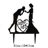 Cakelove 1Pcs Wedding Cake Topper Bride Groom Mr Mrs Acrylic Black Gold Cake Toppers Wedding Decoration Mariage Party Supplies