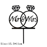 Cakelove 1Pcs Wedding Cake Topper Bride Groom Mr Mrs Acrylic Black Gold Cake Toppers Wedding Decoration Mariage Party Supplies