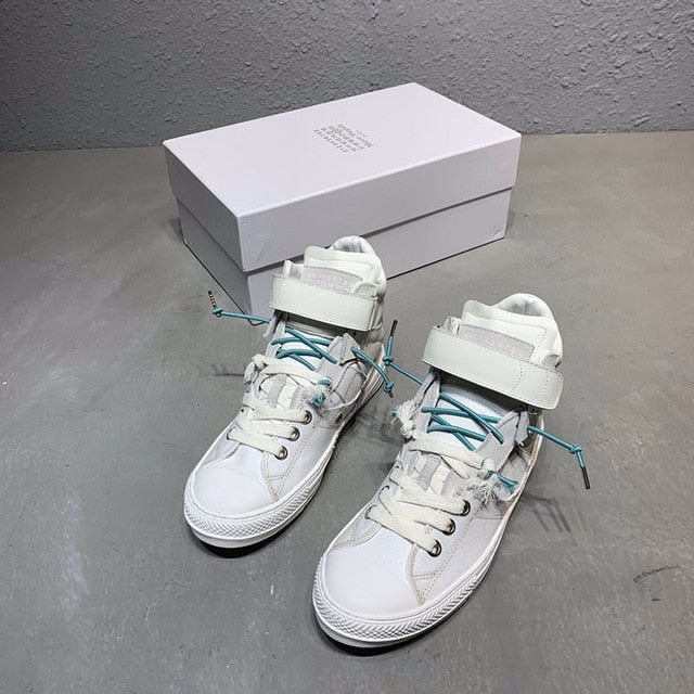 Sureme 2020 New Top Version Maison Margiela Paris Canvas Shoes Men Women Sneakers Vulcanized Patchwork Sneakers Men High/Low