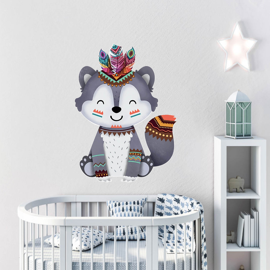 Tribal Woodland Animal Wall Stickers For Kids Rooms Bedroom Habitacion Nursery Home Decor Living Room Decoration Maison Deacls