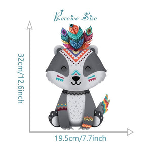 Tribal Woodland Animal Wall Stickers For Kids Rooms Bedroom Habitacion Nursery Home Decor Living Room Decoration Maison Deacls