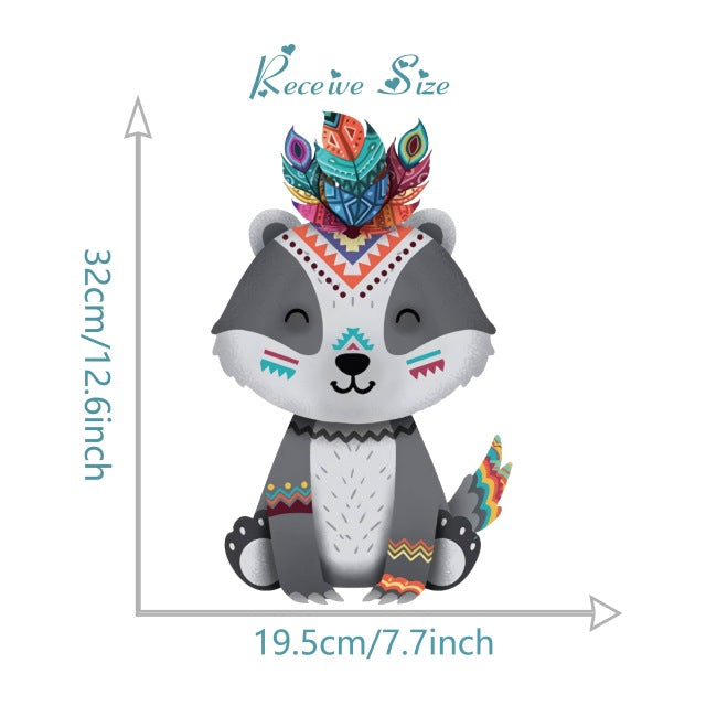 Tribal Woodland Animal Wall Stickers For Kids Rooms Bedroom Habitacion Nursery Home Decor Living Room Decoration Maison Deacls