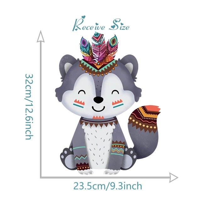 Tribal Woodland Animal Wall Stickers For Kids Rooms Bedroom Habitacion Nursery Home Decor Living Room Decoration Maison Deacls