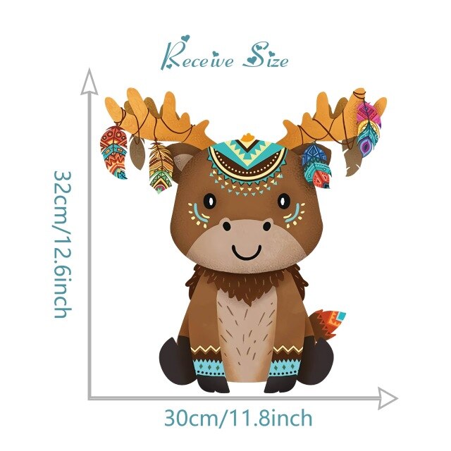 Tribal Woodland Animal Wall Stickers For Kids Rooms Bedroom Habitacion Nursery Home Decor Living Room Decoration Maison Deacls