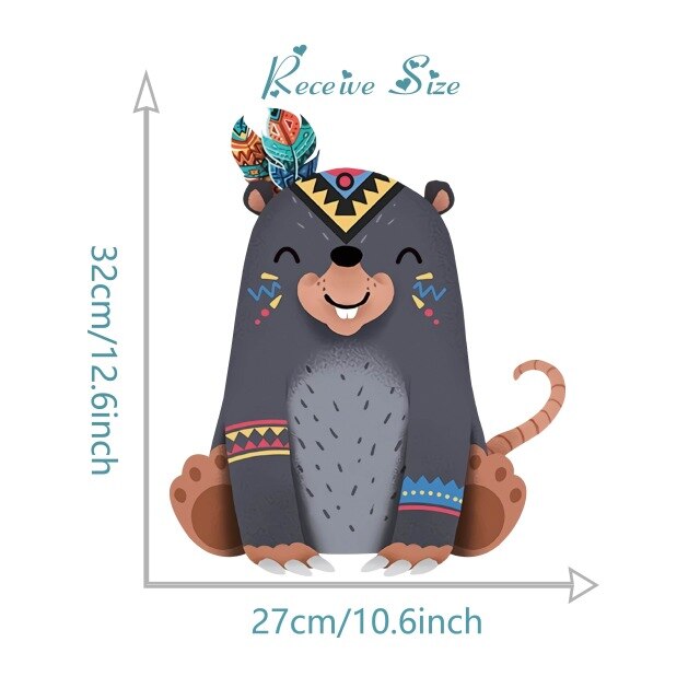 Tribal Woodland Animal Wall Stickers For Kids Rooms Bedroom Habitacion Nursery Home Decor Living Room Decoration Maison Deacls