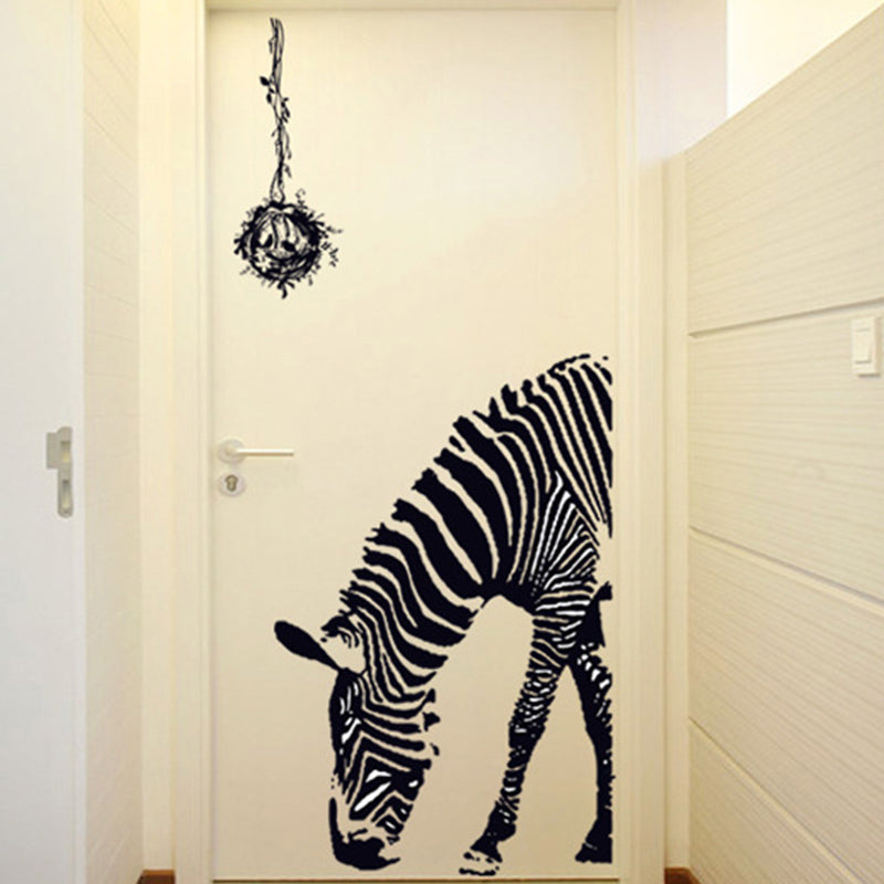 Zebra Muursticker Adesivo De Parede DIY Wall Stickers Abstract Art Black Decor Animal Stickers Decoration Maison