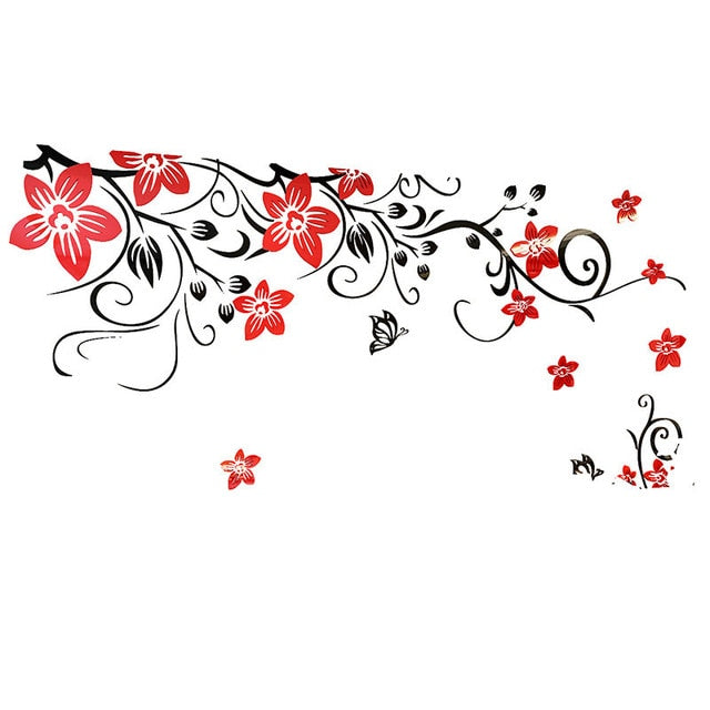 3D Wall Sticker Romantic Flower Sticker Living Room Wall Decals TV Background Decoration Maison Modern Wall Stickers Art Decals
