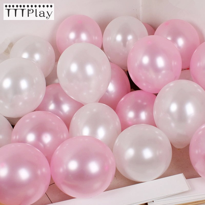 30pcs/lot 10" 1.5g Pearl Pink White Latex Balloons Celebration Wedding Decorations Happy Birthday Party Balloon Mariage Supplies